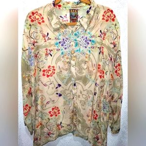 Johnny Was blouse long sleeve button